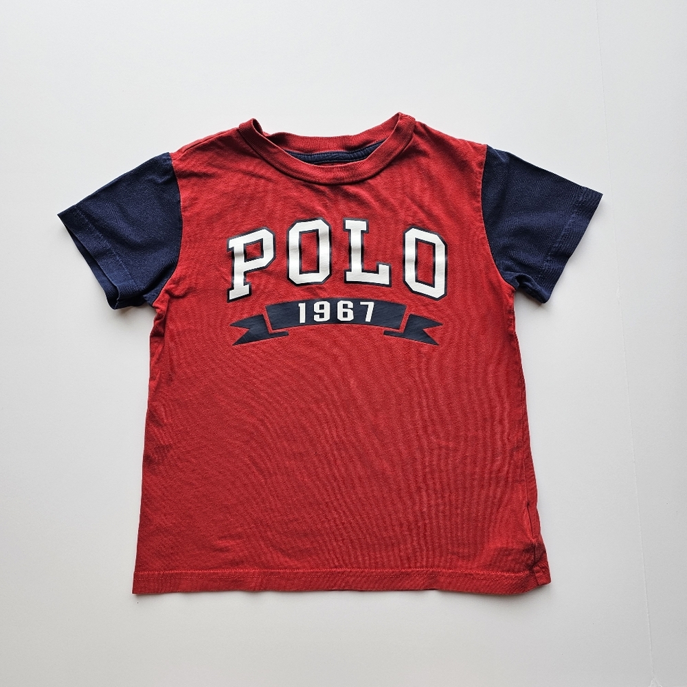 Polo by Ralph Lauren Boys Kids Red White & Blue Summer T-Shirt Tee - Size 5
